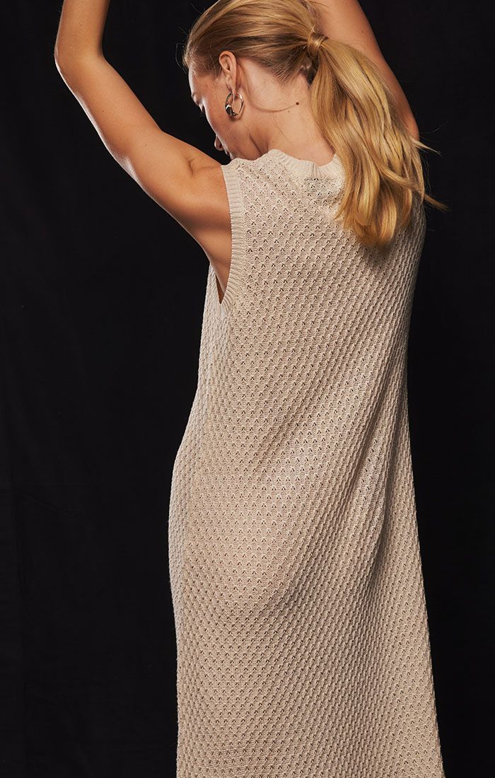 Richer Poorer Women's Crochet Knit Column Dress | Size Large | Natural Richer Poorer Women's Crochet Knit Column Dress | Size Large | Natural